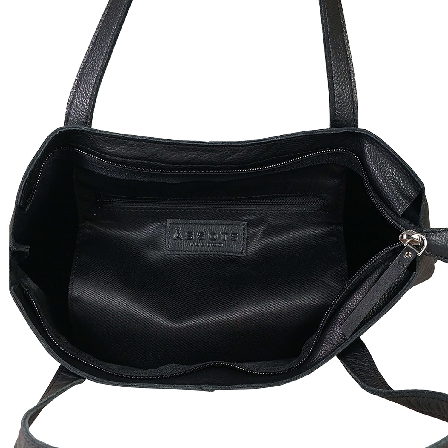 Assots London SIENNA Croc Leather Tote Bag in Black (Size 38x13x35 Cm)