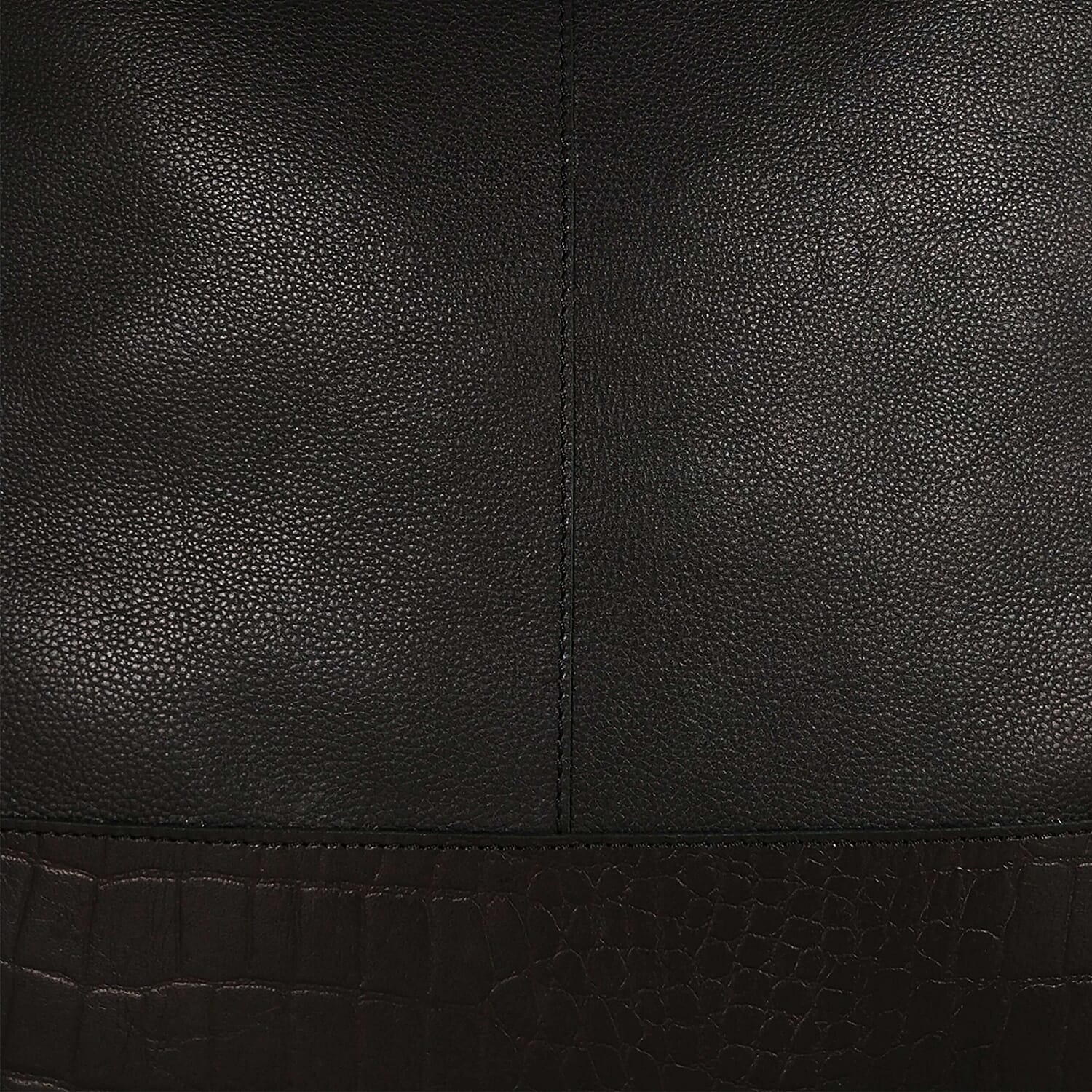 Assots London SIENNA Croc Leather Tote Bag in Black (Size 38x13x35 Cm)
