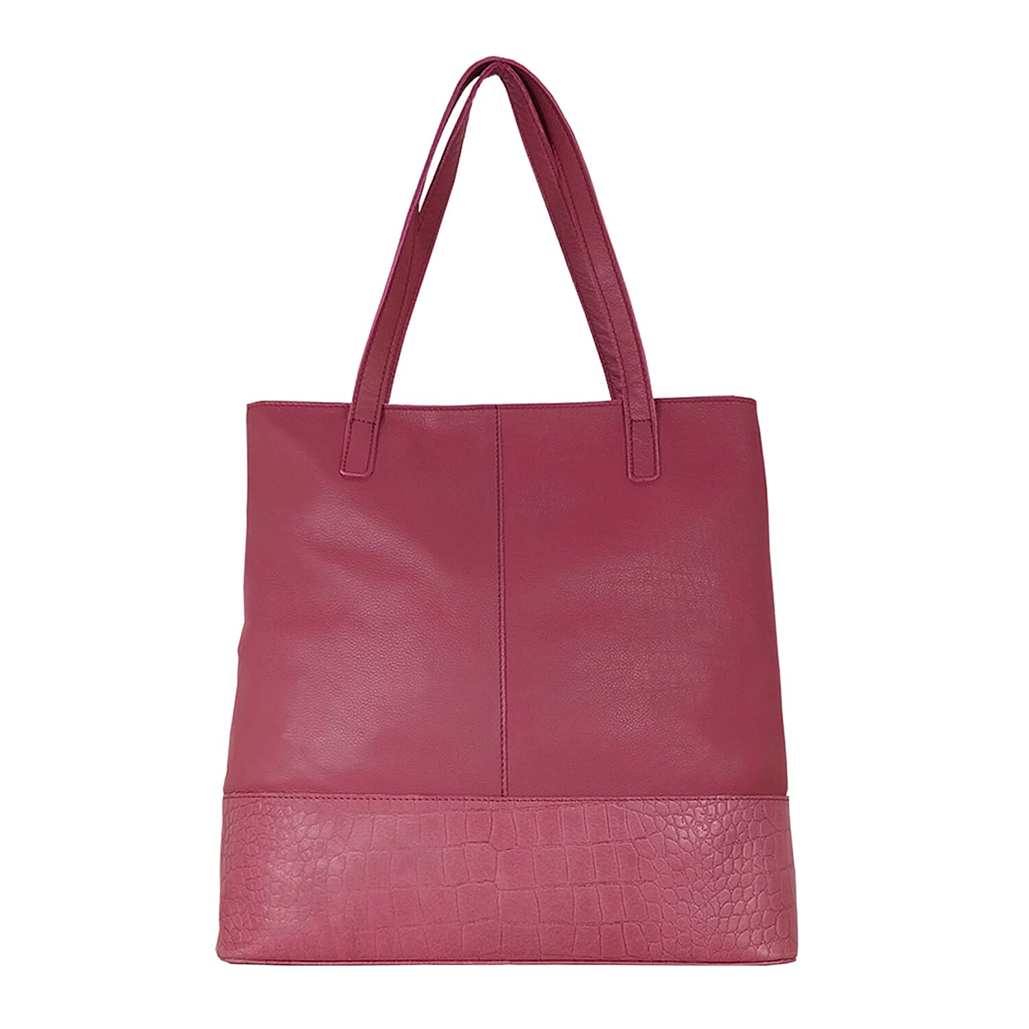 Assots London SIENNA Croc Leather Tote Bag in Black (Size 38x13x35 Cm)