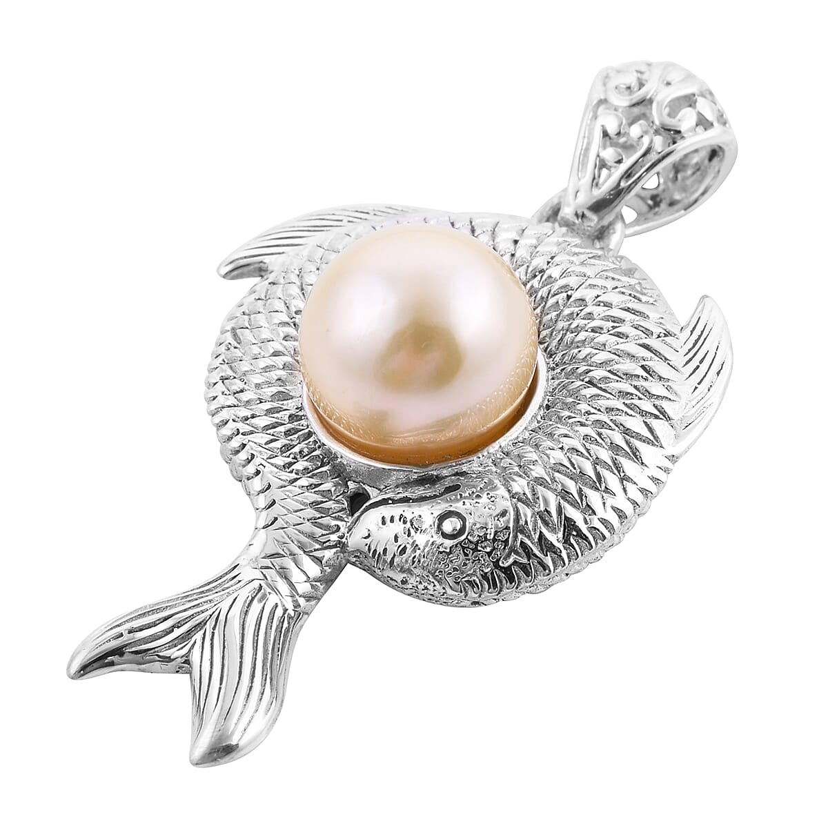 Royal Bali Collection - South Sea Pearl Fish Pendant in Sterling Silver, Silver Wt. 9.70 Gms