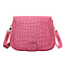 Assots London BENAVILLE Croc Embossed Crossbody Bag in Pink (Size 24x8x18 Cm)