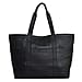 Assots London ALICE Soft Full Grain Oversized Leather Shopping Bag in Black (Size 33x12x29cm)