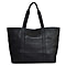 Assots London ALICE Soft Full Grain Oversized Leather Shopping Bag in Black (Size 33x12x29cm)