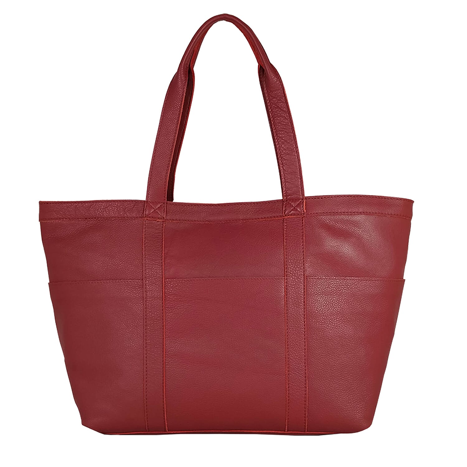 Assots London ALICE Soft Full Grain Oversized Leather Shopping Bag in Black (Size 33x12x29cm)