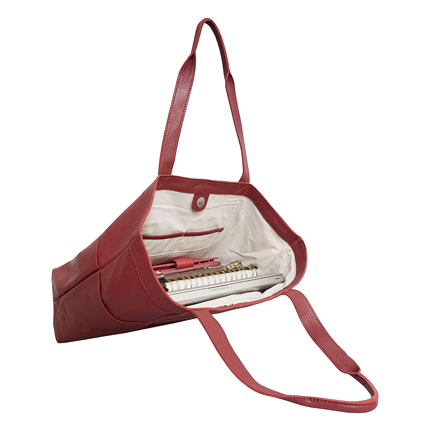 Assots London ALICE Soft Full Grain Oversized Leather Shopping Bag in Black (Size 33x12x29cm)