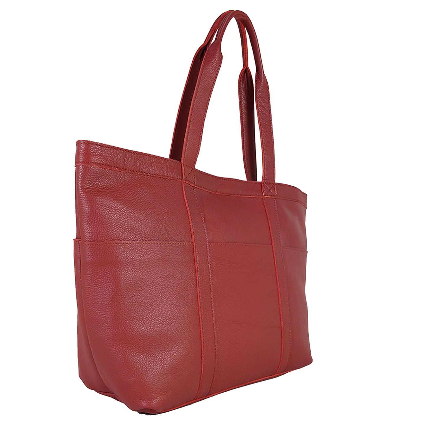 Assots London ALICE Soft Full Grain Oversized Leather Shopping Bag in Black (Size 33x12x29cm)