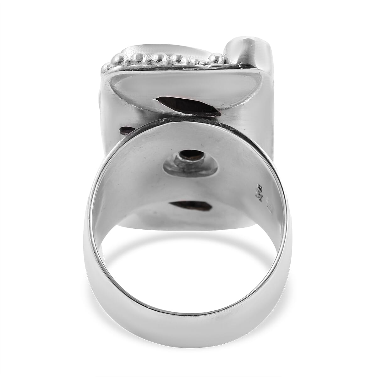 Sajen Silver BALI GODDESS COLLECTION - Abalone Shell, Green Quartz and Amethyst Ring in Sterling Silver 1.86 Ct, Silver wt 15.5 Gms