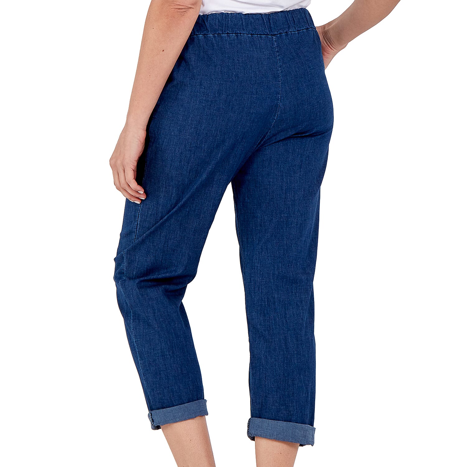 Nova of London 100% Cotton Drawstring Trousers in Navy Blue (Size up to 18)