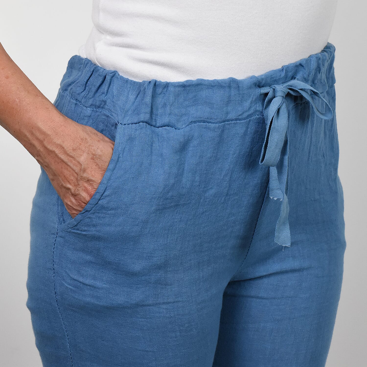 Linen Trousers in Blue (Size 8 -16)