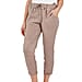 NOVA of London Linen Trousers in Light Khaki (Size 8-14)