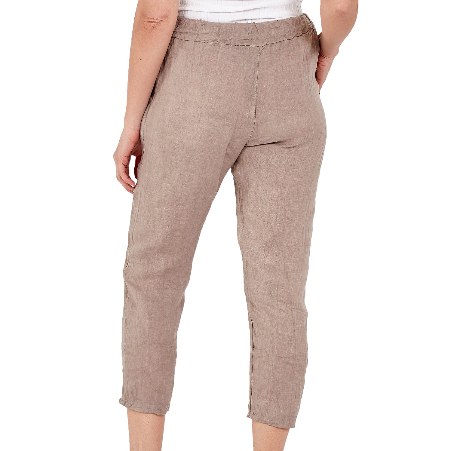 Linen Trousers in Light Khaki (Size 8-16)