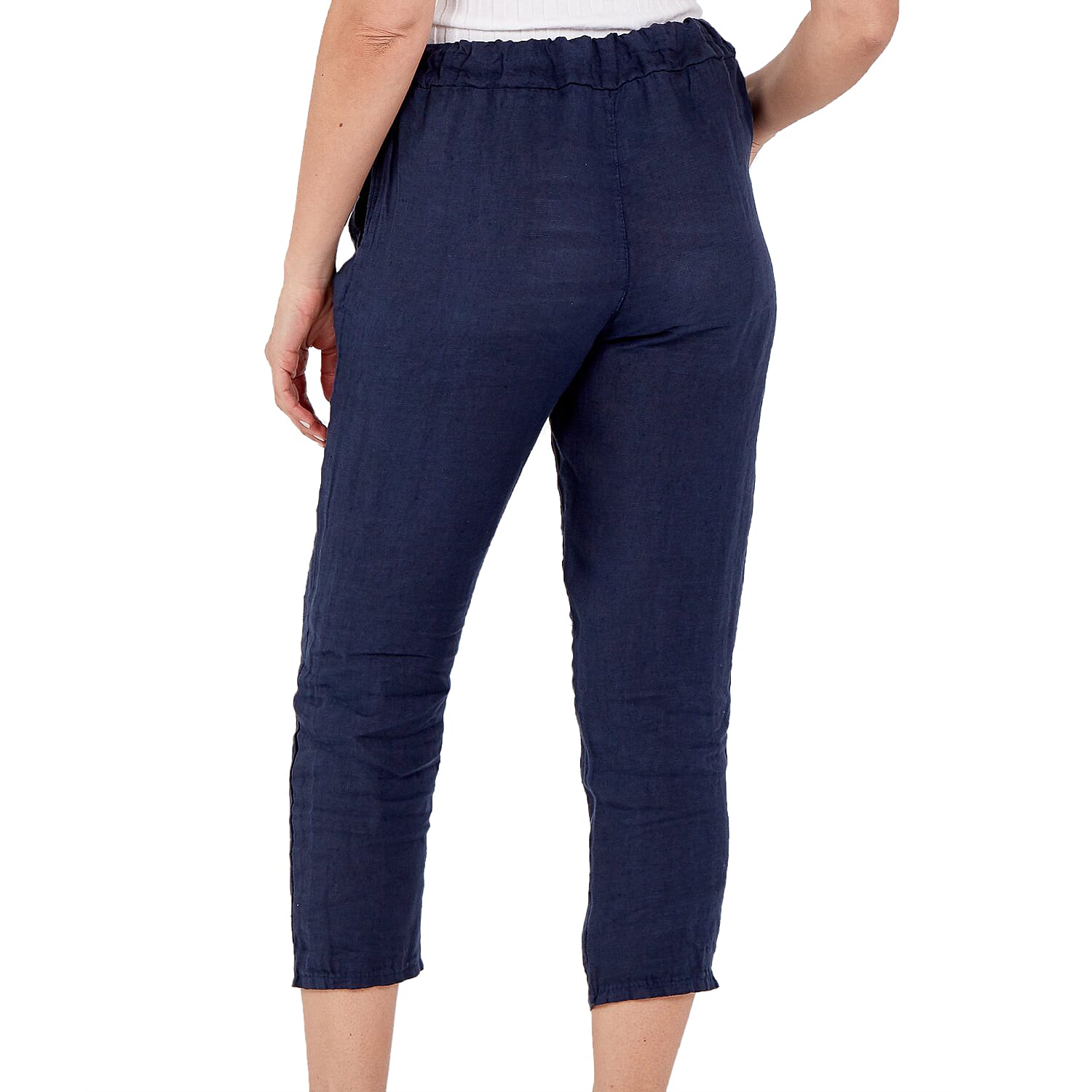 Linen Trousers in Navy (Size 8-16)
