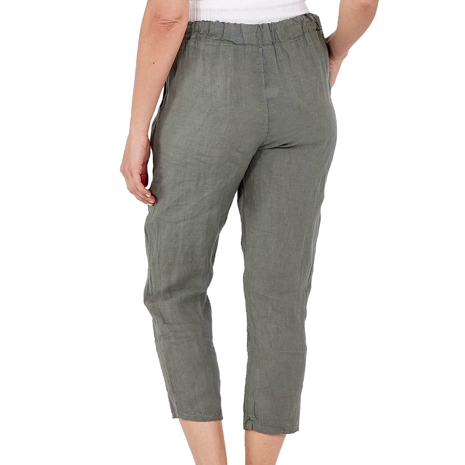 Linen Trousers in Light Brown (Size 8-16)