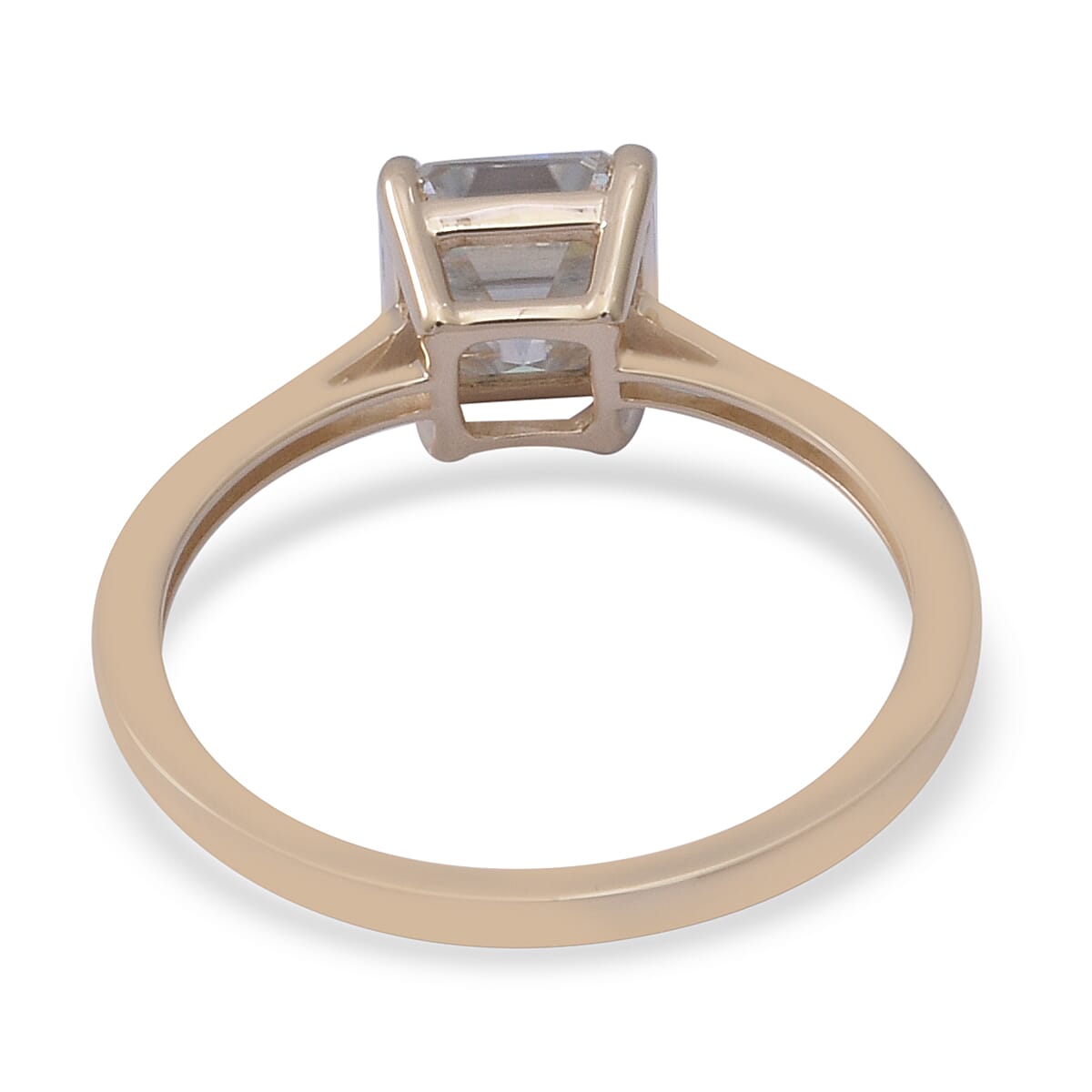 TJC Exclusive 9K Yellow Gold Very Rare Moissanite Asscher cut  Ring 1.34 Ct.