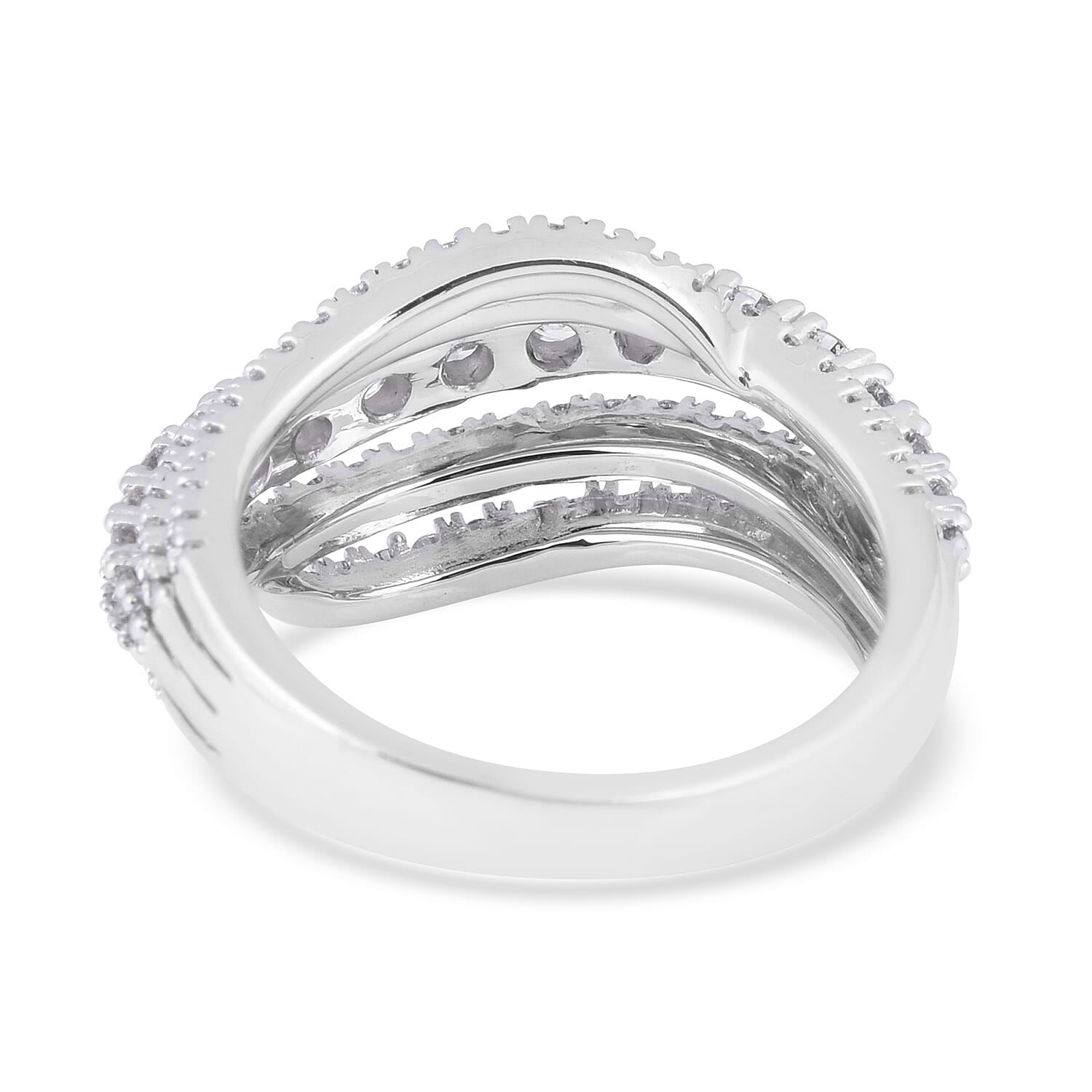 14K White Gold Diamond (I1-I2- G-H) Ring 1.40 Ct, Gold wt 5.99 Gms