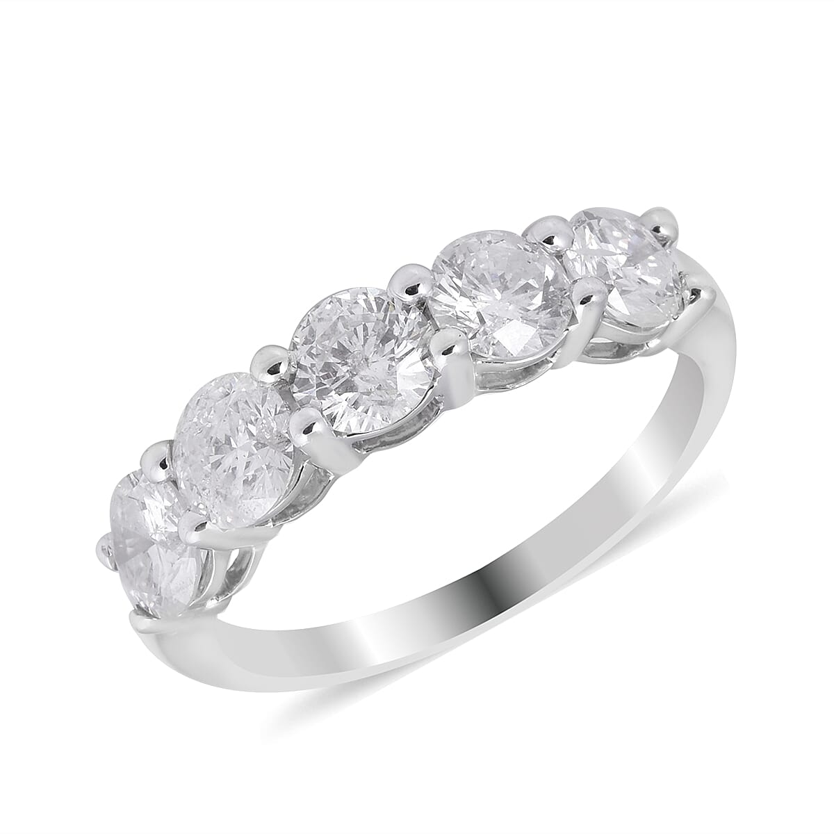 14K White Gold Diamond (I1-I2- G-H) Ring 2.00 Ct.