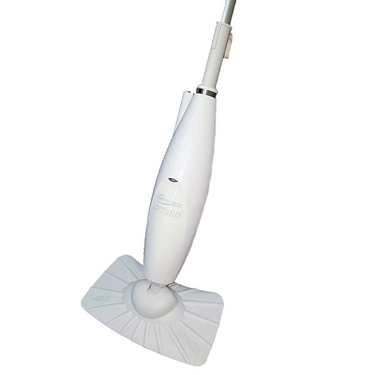 Close Out Deal- Light n Easy Optimus OP800 Electric Steam Mop With Carpet Glider & 2 Washable Microfibre Pads 1300W - White (Size 125x26cm)