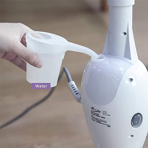 Close Out Deal- Light n Easy Optimus OP800 Electric Steam Mop With Carpet Glider & 2 Washable Microfibre Pads 1300W - White (Size 125x26cm)
