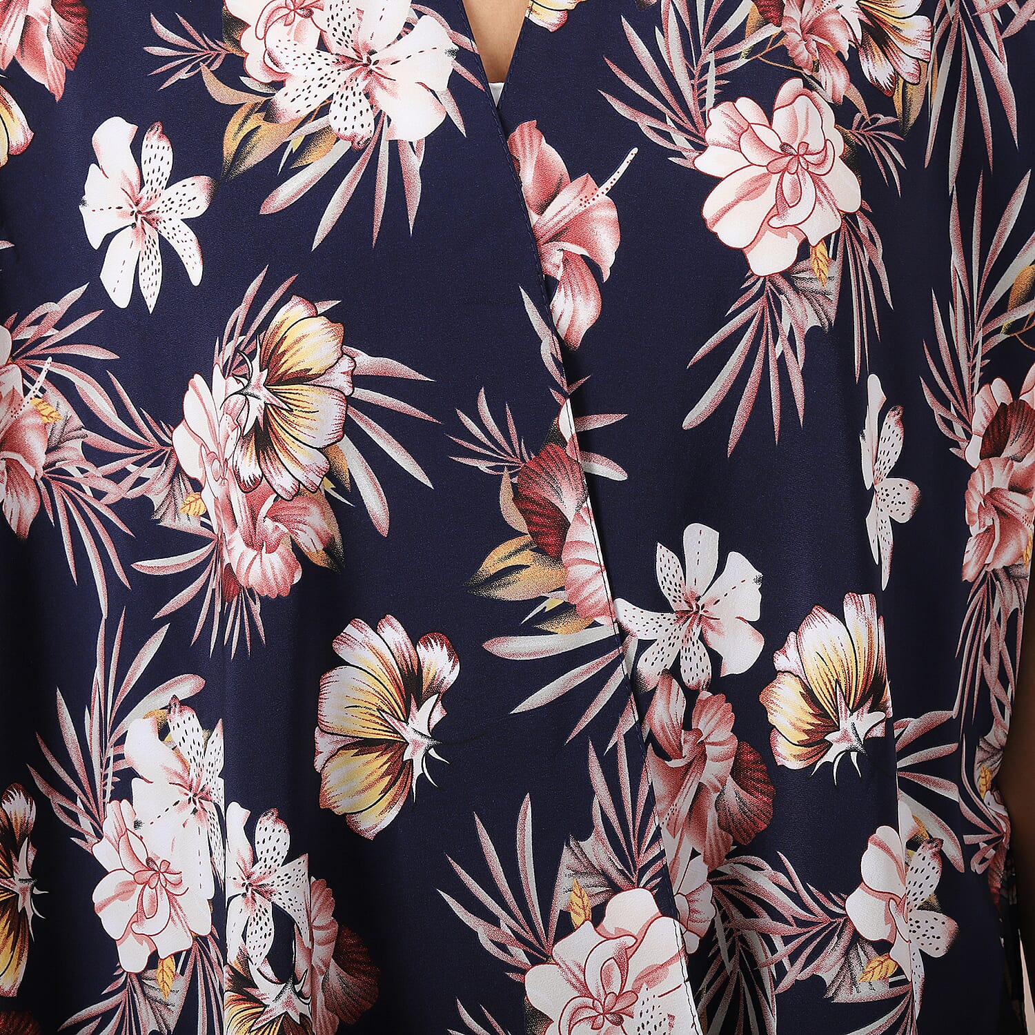JOVIE Floral Pattern Women Kimono (Size-86x70Cm) - Navy and Multi