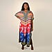 Winlar Long Micro Panel Print Kaftan (One Size Fits All) - Pink & Blue