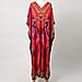 Winlar Long Micro Animal Print Kaftan (One Size Fits All) - Red & Orange