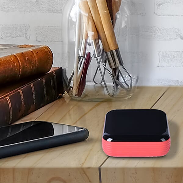 10000 mAh Portable Power Bank 4 in 1 Charger with LED Lights (Built in 4 Different Charging Cable) - Red and Black