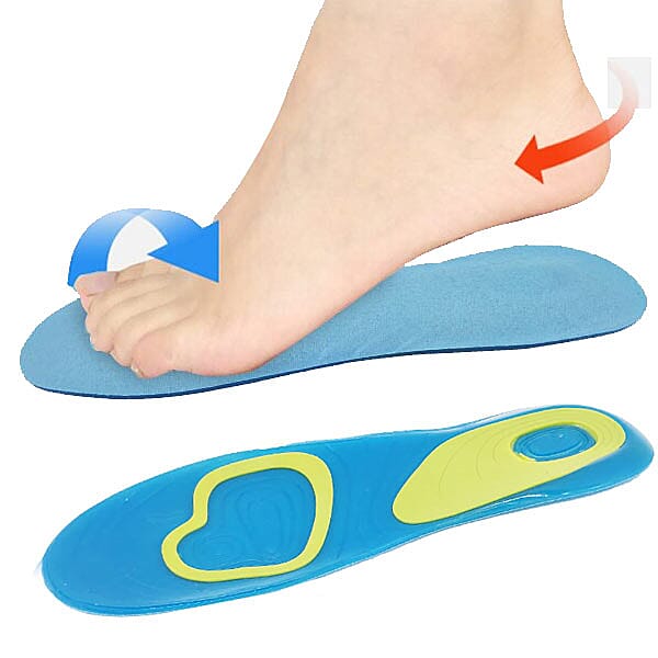Anti Fatigue Athletic Work Sports Cushioned Shock Absorbing Shoe Gel Insoles (Size:31x9 Cm) - Blue and Yellow