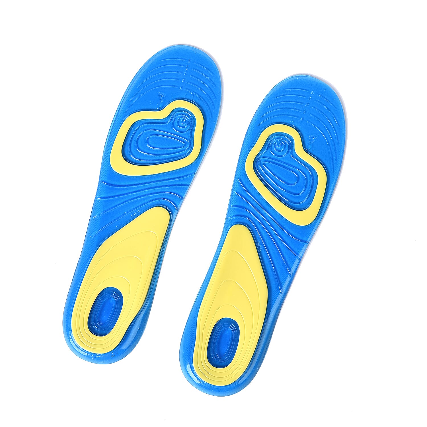 Anti Fatigue Athletic Work Sports Cushioned Shock Absorbing Shoe Gel Insoles for Women (Size:27.5x8.5Cm) - Blue and Yellow
