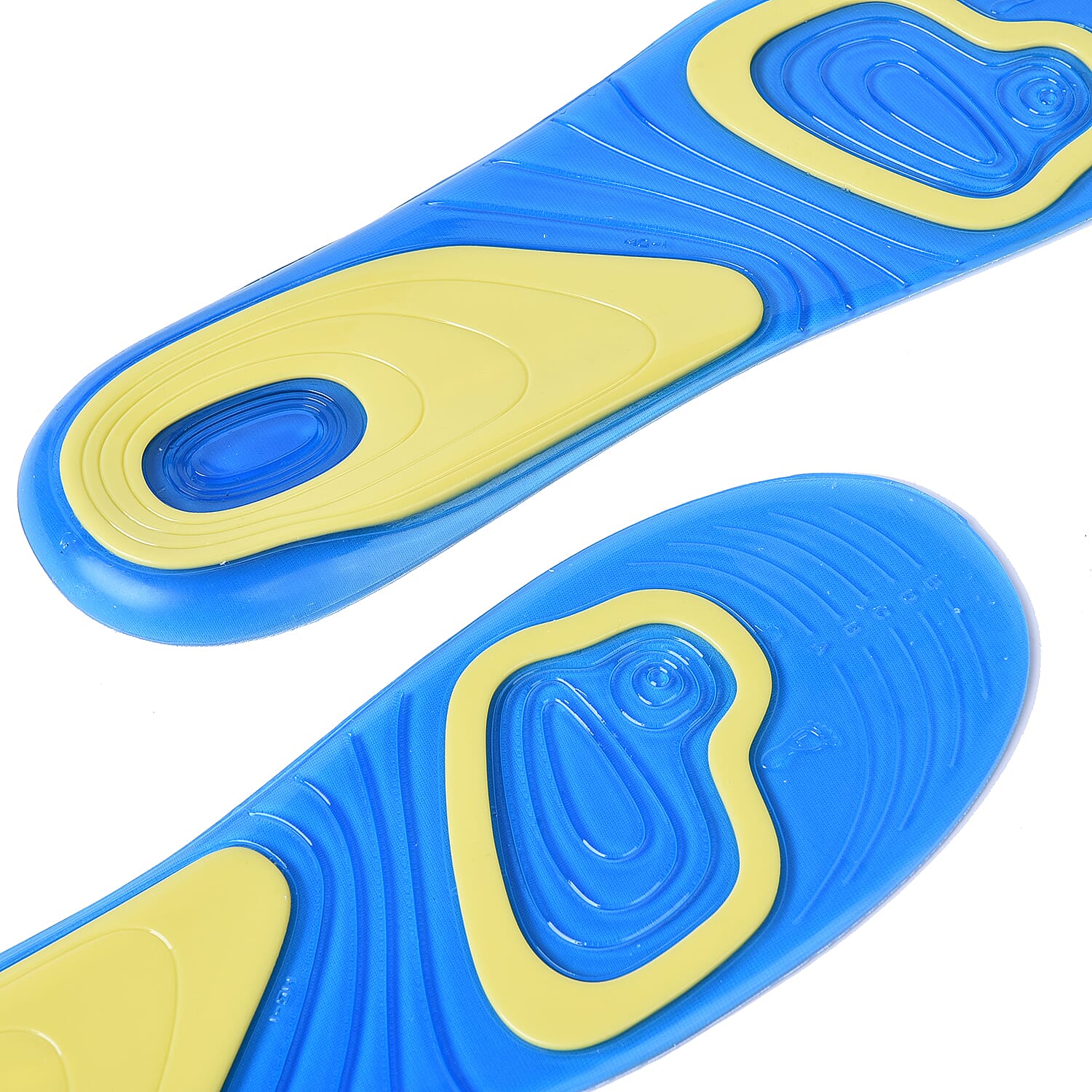 Anti Fatigue Athletic Work Sports Cushioned Shock Absorbing Shoe Gel Insoles for Women (Size:27.5x8.5Cm) - Blue and Yellow