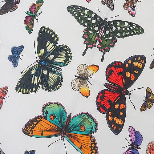Pimpernel 100% Cotton Butterfly Print Botanic Garden Harmony Tea Towel in White (Size 75x46cm)