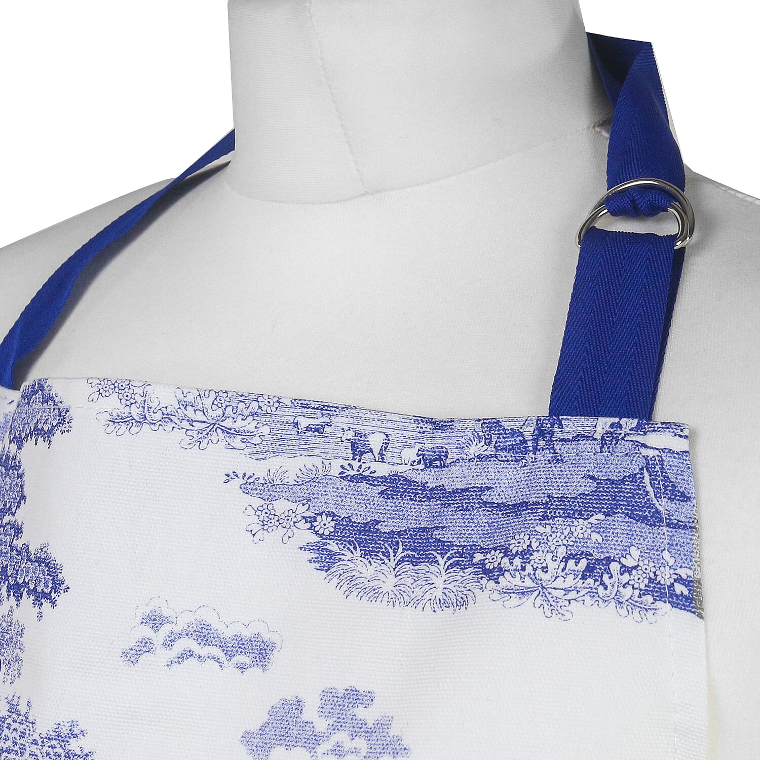 Pimpernel 100% Cotton Blue and White Italian Apron (Size 95x70cm)