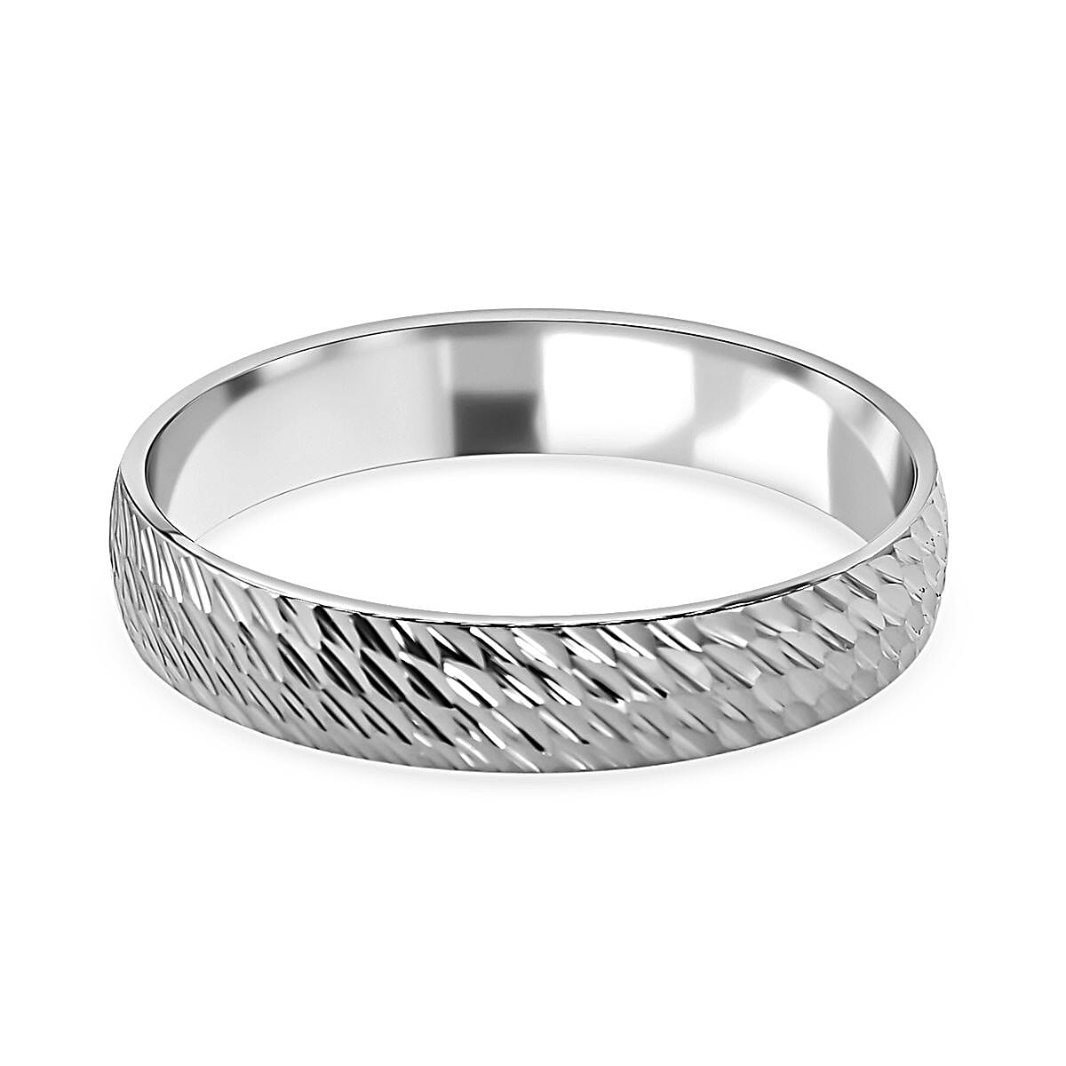 Royal Bali Collection - 9K White Gold Diamond Cut Band Ring