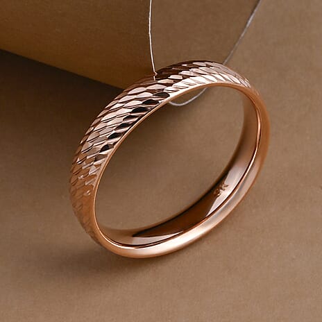 9K Rose Gold Diamond Cut Band Ring