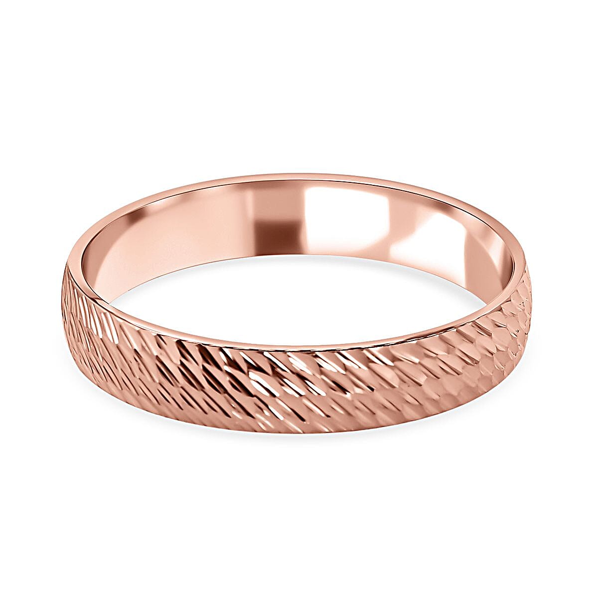 9K Rose Gold Diamond Cut Band Ring