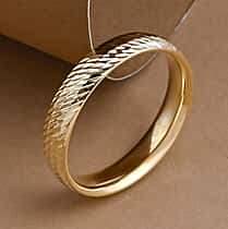 Royal Bali Collection 9K Yellow Gold Diamond Cut Band Ring