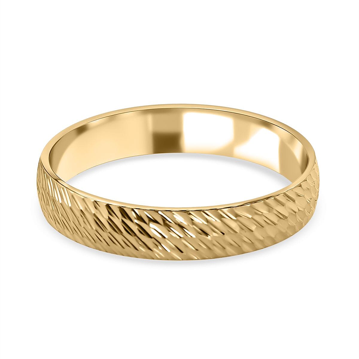 9K Yellow Gold Diamond Cut Band Ring