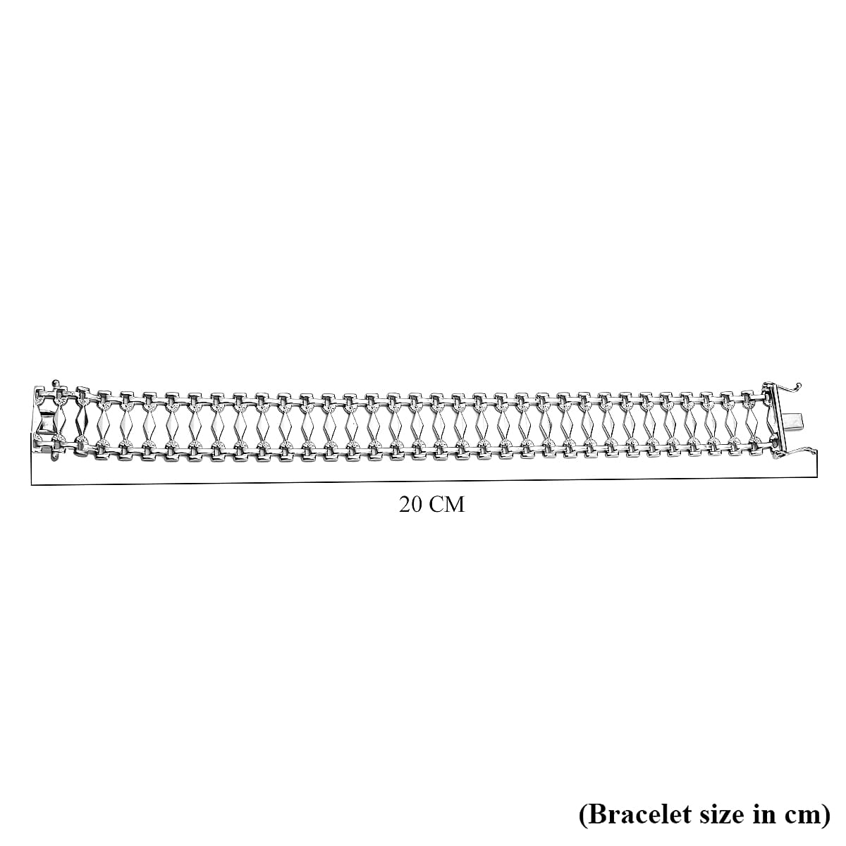 Hatton Garden Close Out Deal- 9K White Gold Cleopatra Bracelet (Size 7.5) with Box Clasp, Gold Wt. 10.24 Gms