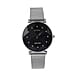 Jowissa -Facet Swiss  Water Resistant Black Dial Bracelet Watch with Star Cut and Stainless Steel Mesh Style Strap