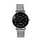 Jowissa -Facet Swiss  Water Resistant Black Dial Bracelet Watch with Star Cut and Stainless Steel Mesh Style Strap