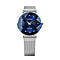 Jowissa -Facet Swiss Water Resistant Blue Dial Bracelet Watch with Star Cut and Stainless Steel Mesh Style Strap