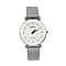 Jowissa - Facet Swiss Water Resistant White Dial Bracelet Watch with Star Cut and Stainless Steel Mesh Style Strap