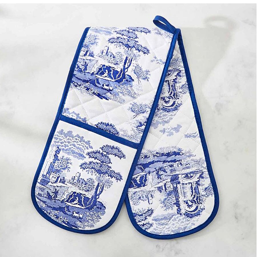 Pimpernel Blue and White Italian Double Oven Glove (Size 88x18.5cm)
