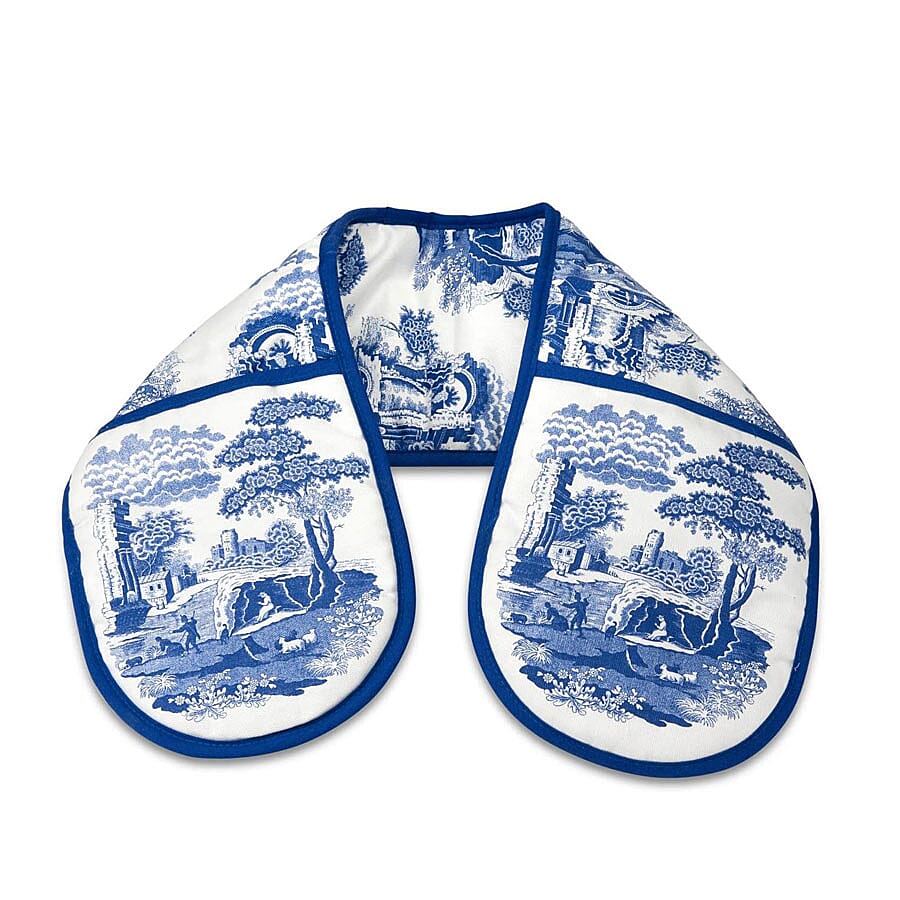 Pimpernel Blue and White Italian Double Oven Glove (Size 88x18.5cm)