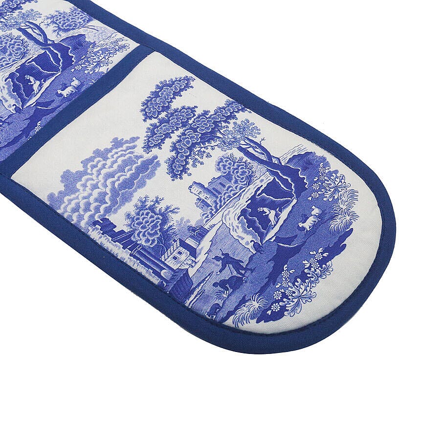 Pimpernel Blue and White Italian Double Oven Glove (Size 88x18.5cm)