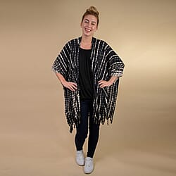 TAMSY 100% Rayon Printed Kimono, One Size ( Fits 8-20 ) - Stone