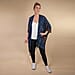 TAMSY 100% Rayon Printed Kimono, One Size  ( Fits 8-20 ) Navy & Brown