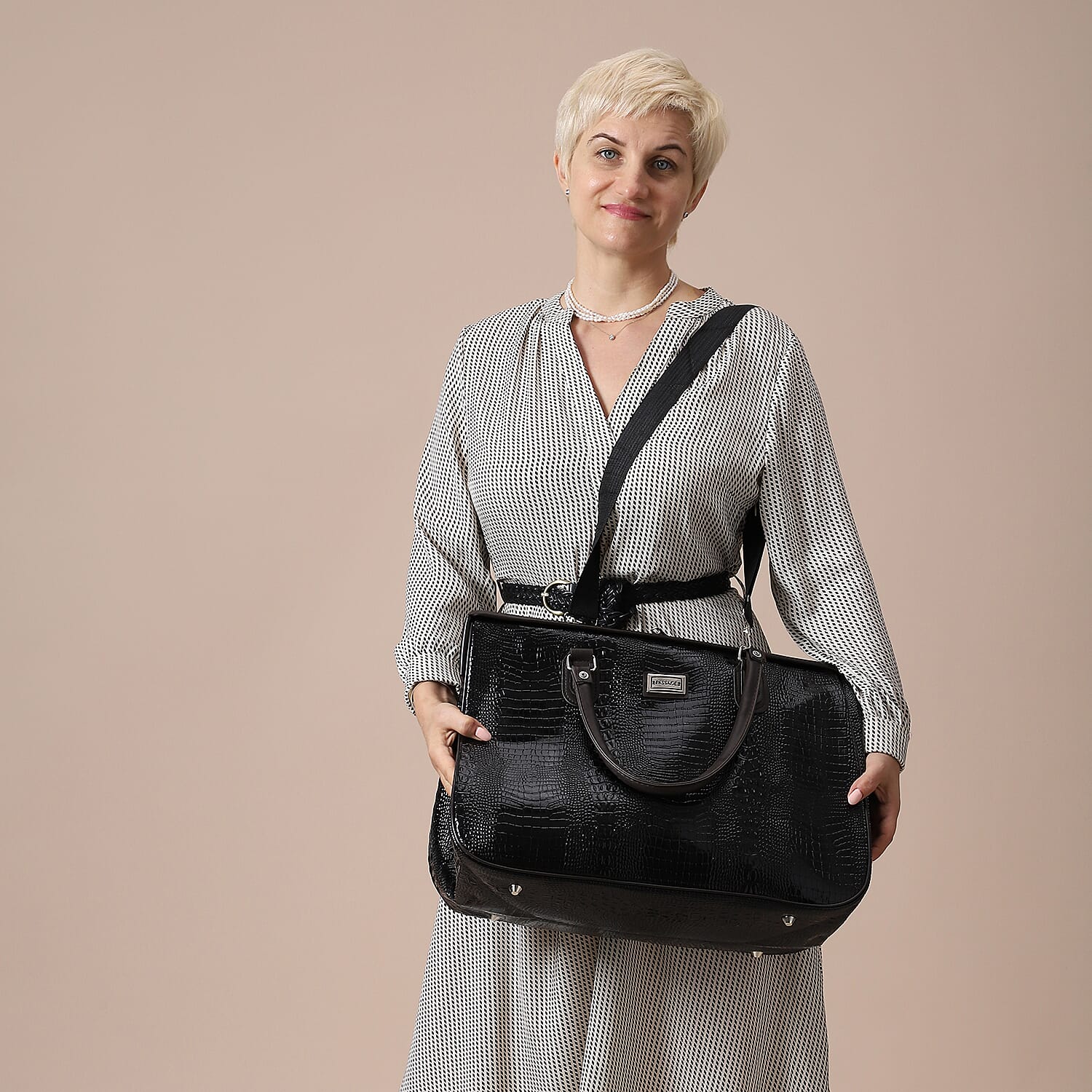 Women's Crocodile Pattern Travel Bag