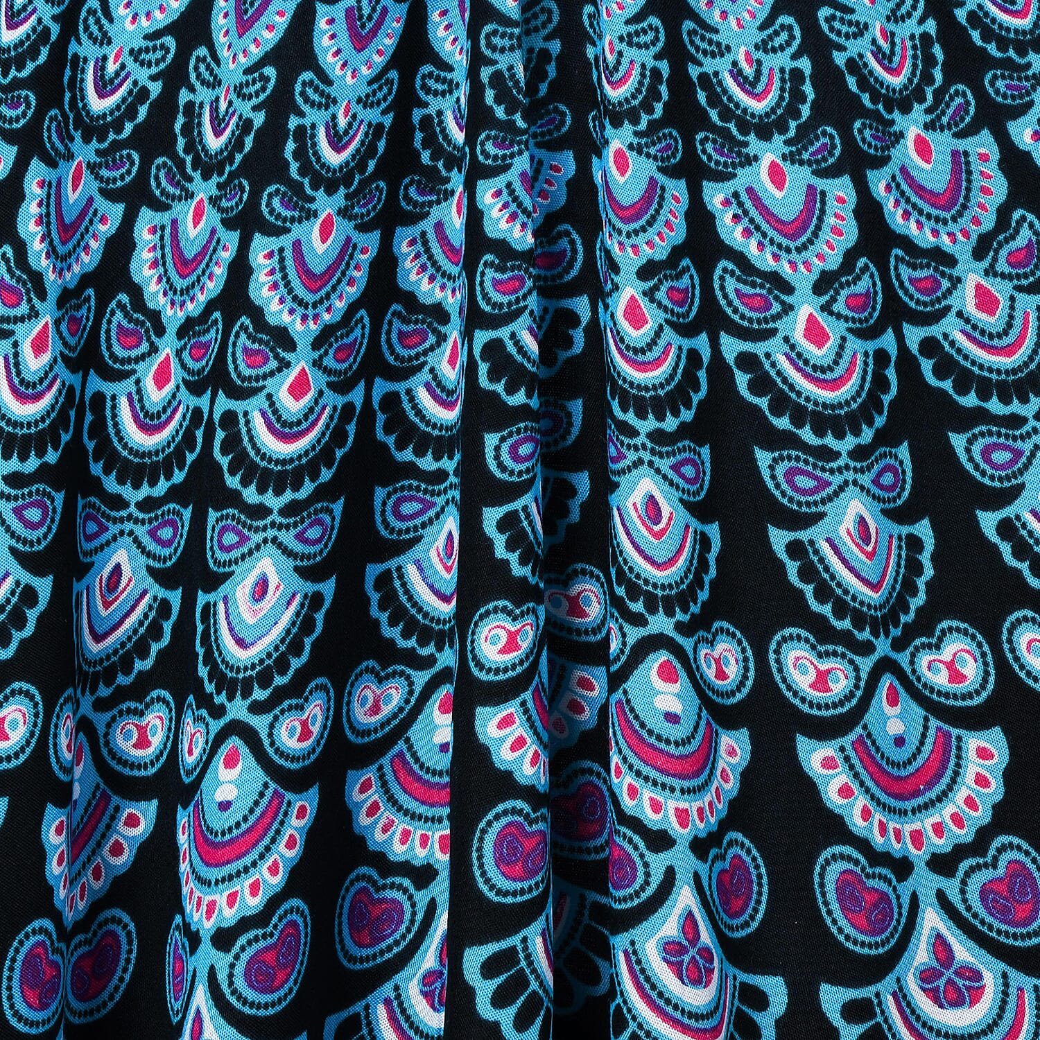 TAMSY 100% Rayon Floral Printed Kimono, One Size (Fits 8-20) - Turquoise & Multi