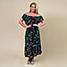 LA MAREY Rayon Floral Printed Maxi Dress - Black