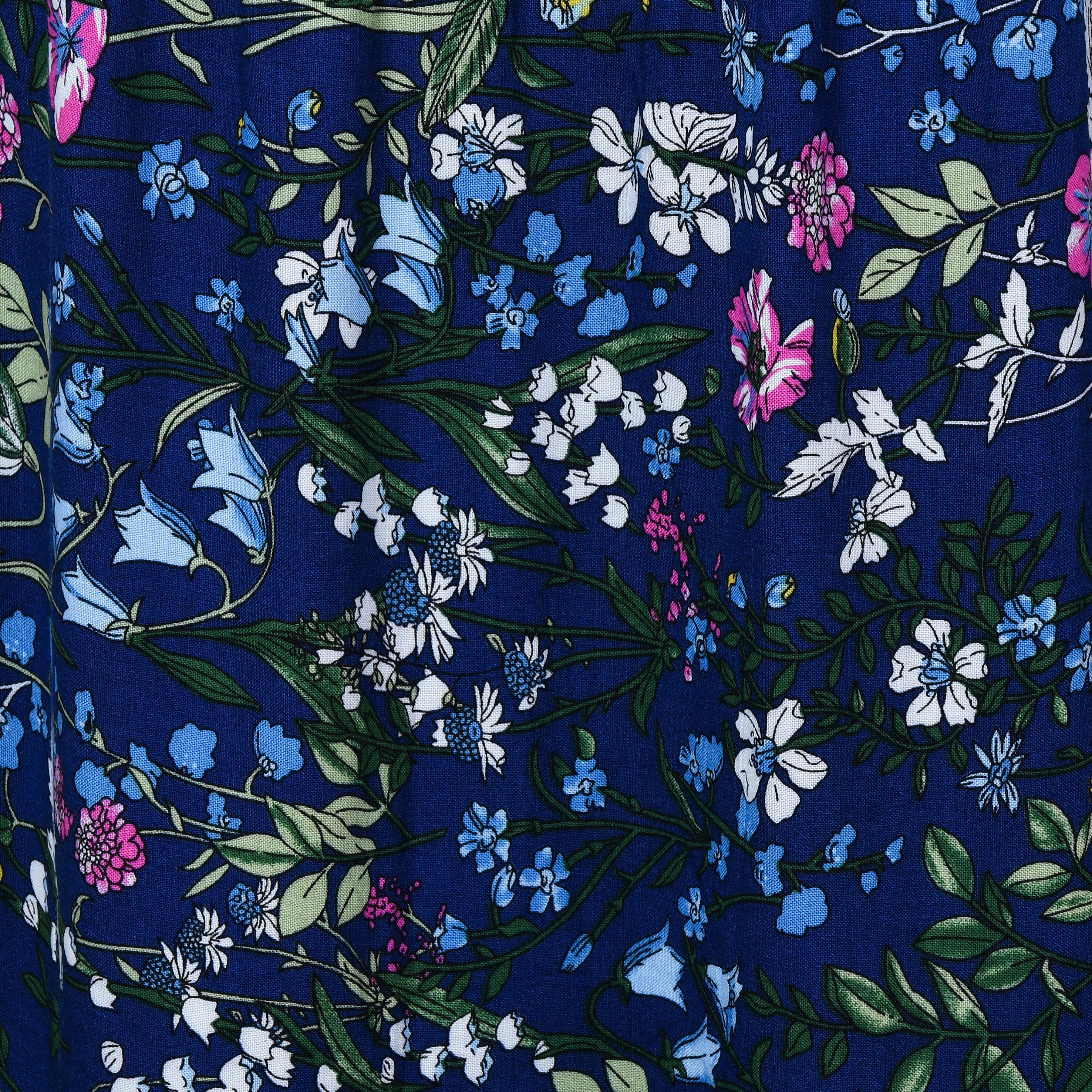 LA MAREY Rayon Floral Printed Maxi Dress - Black